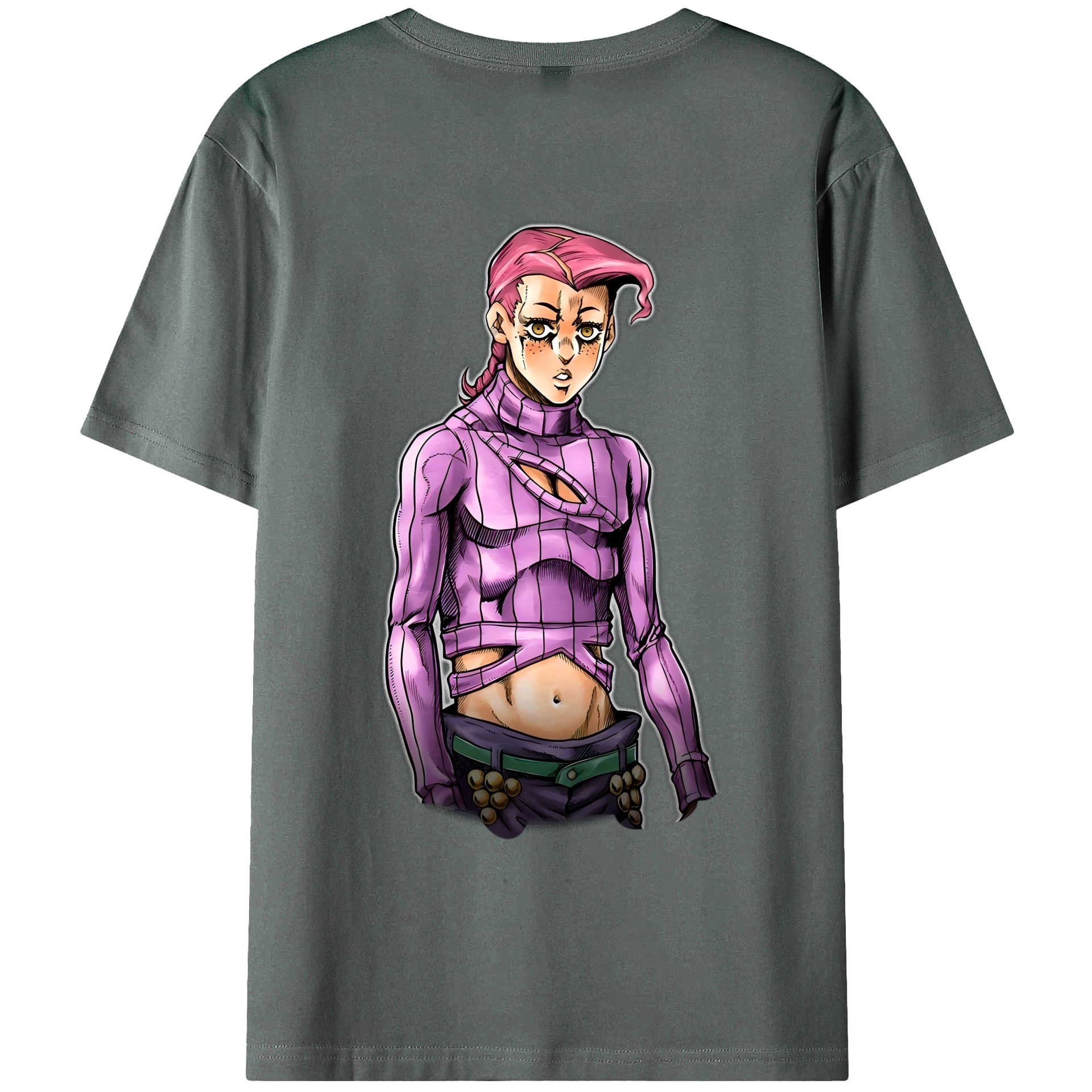 （画像用） ジョジョの奇妙な冒険 ビネガー?ドッピオ JoJo's Bizarre Adventure Vinegar Doppio 綿100％ メンズ半袖Tシャツ（バックプリント） 通気性